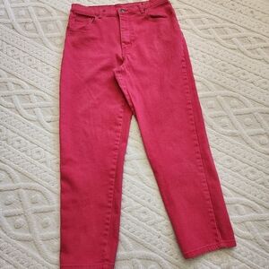 12p Style & Co. Women's Vibrant Red Straight Leg Jeans